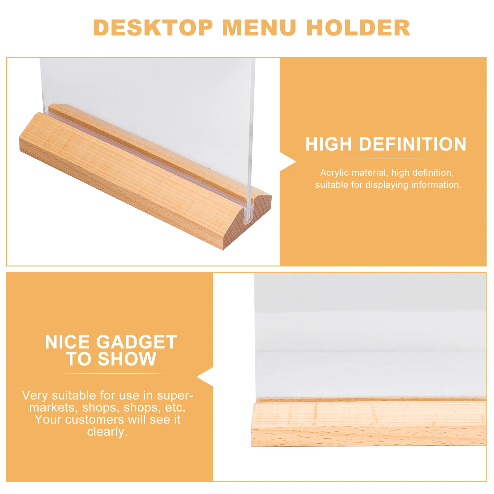 Table Display Board Menu Holder Transparent Sign Picture Frames Holders Standing Easels for Price Tag Showing Notes