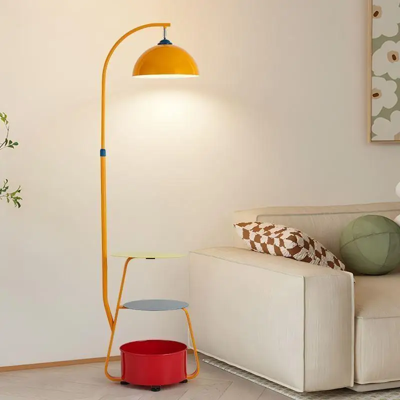 

New modern simple coffee table color floor lamp storage living room bedroom bedside table integrated