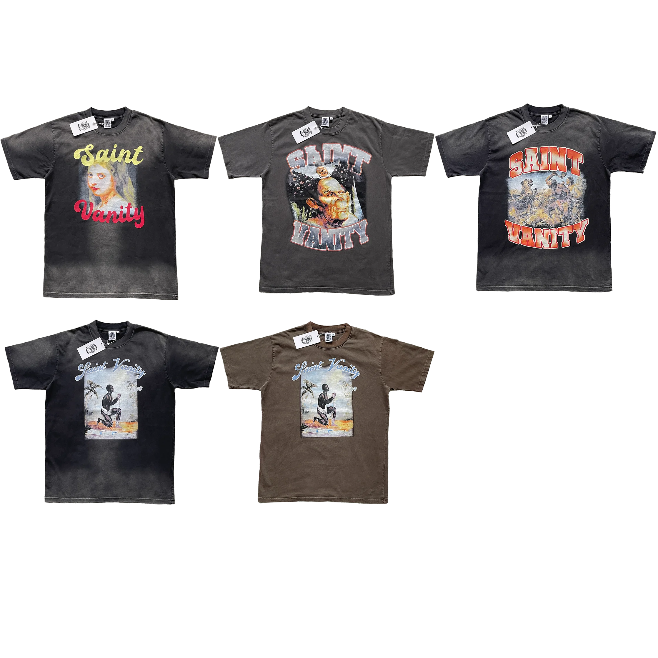 Saint Vanity Global BHM Girl Ogor Attack TEE Cotton Pure Short Sleeve Printed Casual Top for Youth Summer Breathable