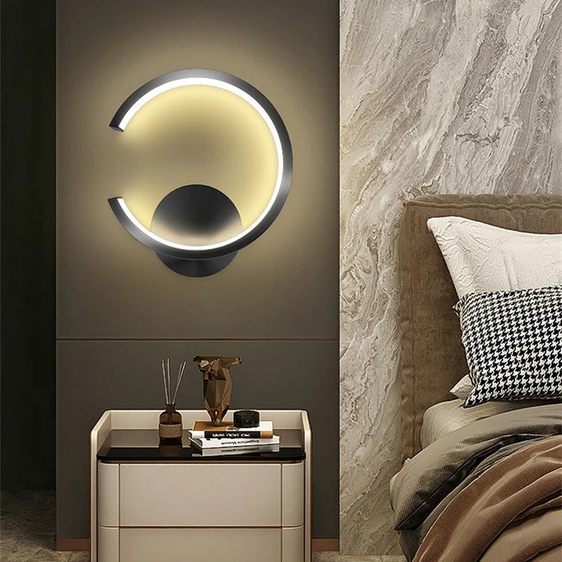 

Modern Minimalist Iron Art LED Warm Light Wall Lamp Living Room Background Wall Aisle Energy Conservation Decoration Lighting