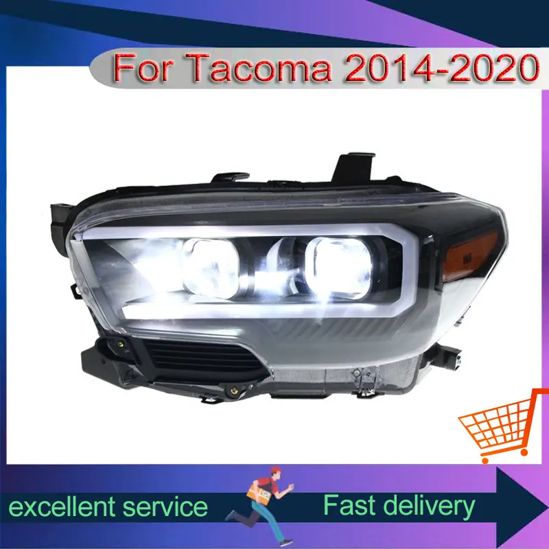 Automobile Full LED Headlamp For Toyota Tacoma 2015-2020 Upgrade Modified Front Light With DRL Turn Signal Lamp Car Accessories