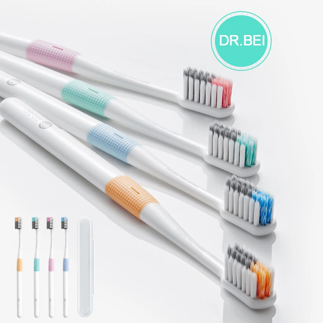 4pcs DR.BEI Babbitt Toothbrush 0.01mm Ultra-fine Soft Fur 360 ° Cleaning Teeth with box