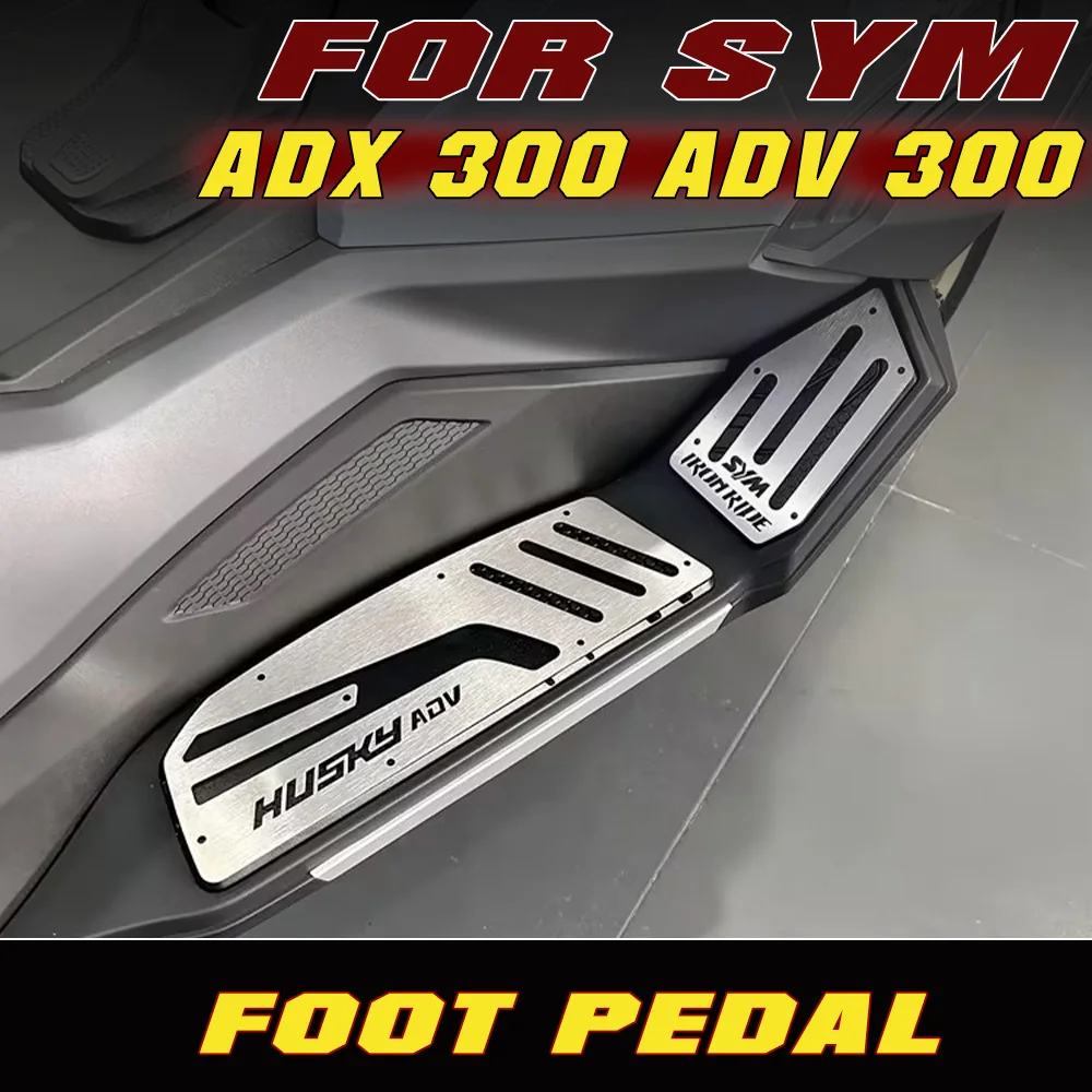 For SYM ADX 300 ADV 300 Stainless Steel Anti-Slip Footrest Pedal Pad Decorative for SYM ADX 300 ADV 300