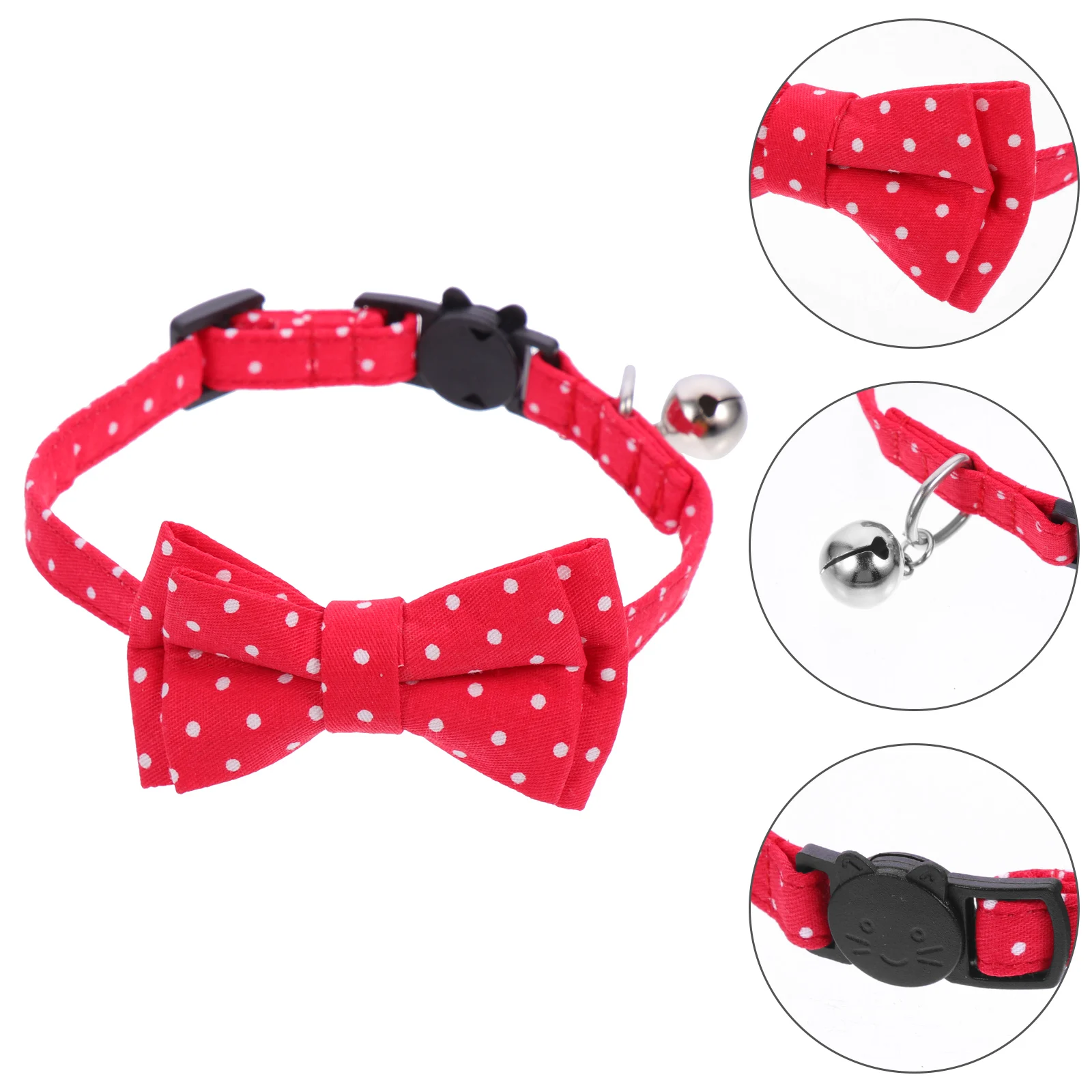 

Dog Bowtie Collar Bell Cotton Adjustable Small Dogs Kitten Tie Collars Pet Anti Lost Breathable bow tie collar for for small