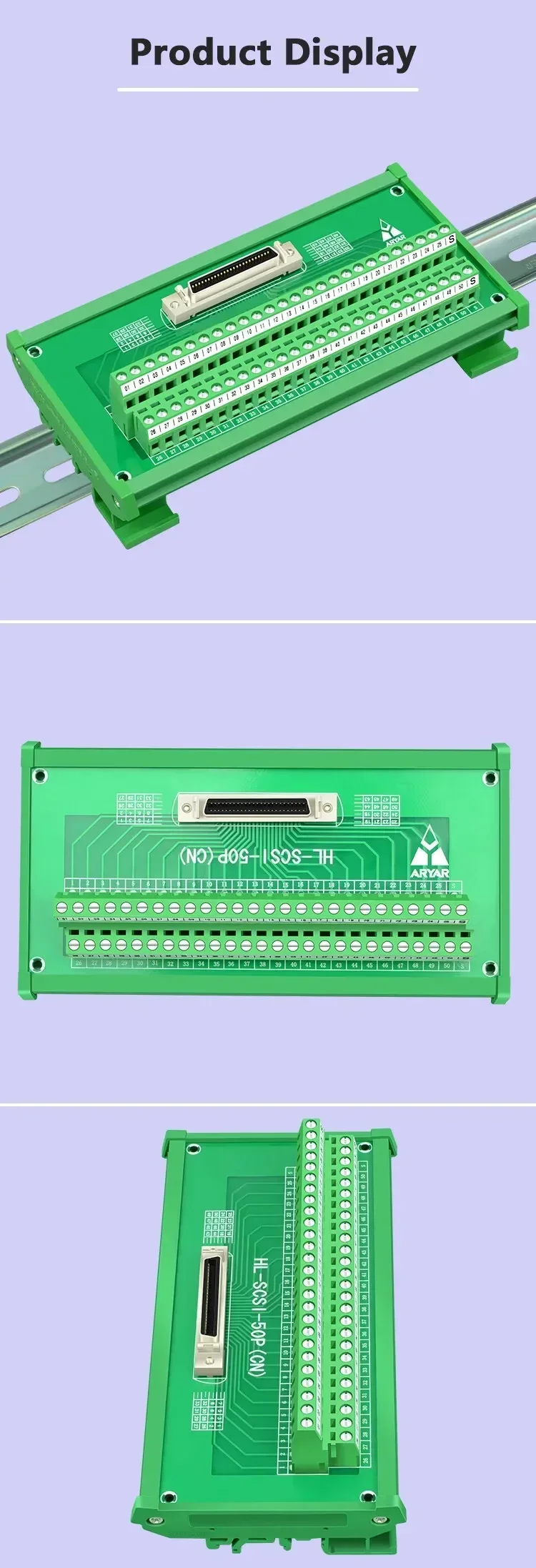 HL-SCSI-50P 50pin for Mitsubishi Delta ASD-A2 AB Series Servo Driver CN1 Terminal Board Block ASD-BM-50A Cable SCSI50 Yaskawa