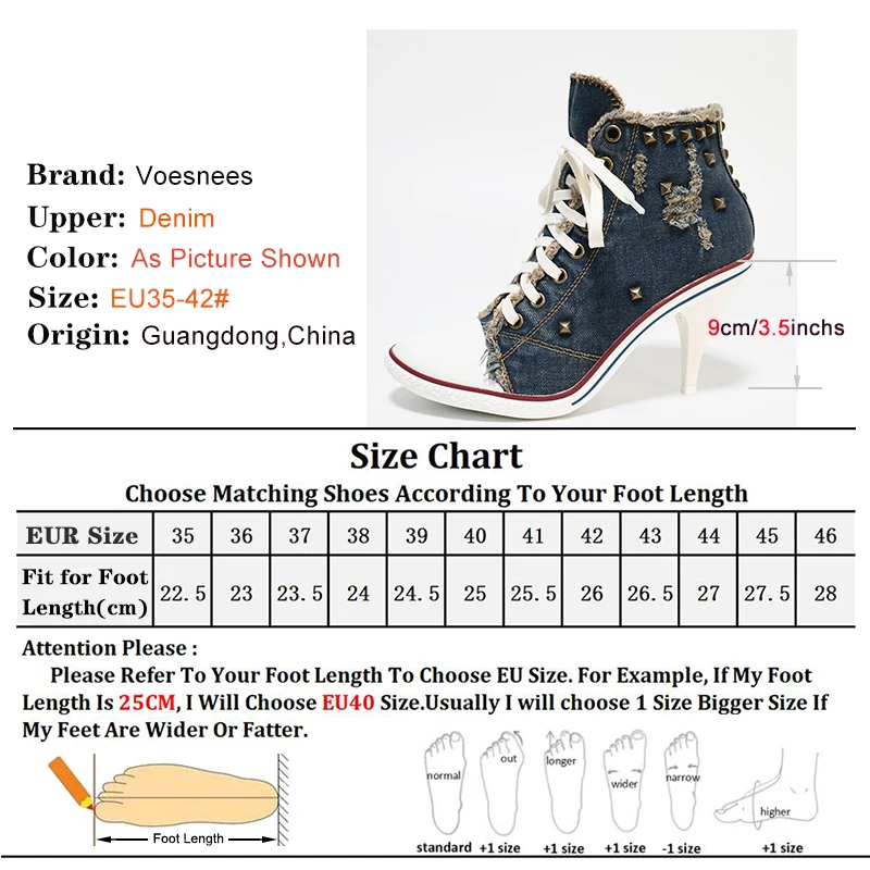 Denim Women Boots Design Stiletto 9CM High Heel Shoes Fashion Lady Lace up Pointed Ankle Boots Sexy High-heeled Thin Heel Shoes