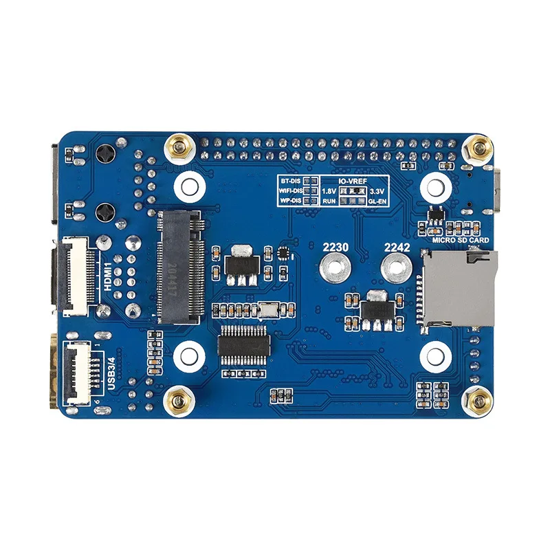 Waveshare mini placa de base (a) para módulo de cálculo raspberry pi 4, conectores a bordo incluindo csi/dsi/ventilador/usb/rj45 gigabit ethernet