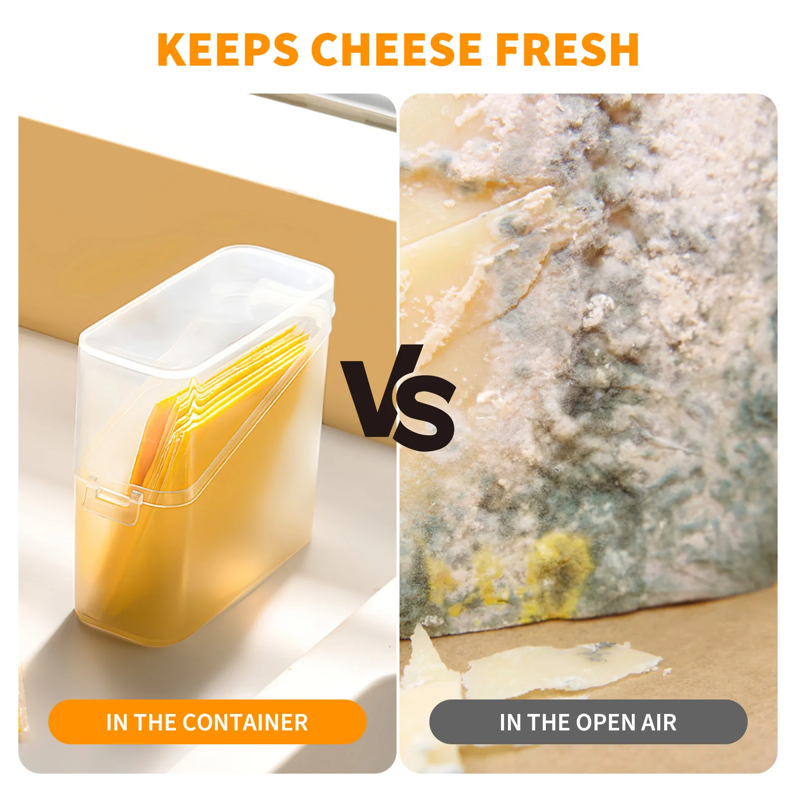 

Storage Box Clear For Cheese Small Boxes Sliced Cheese Butter Fridge Container Kitchen Food Storage Solutions