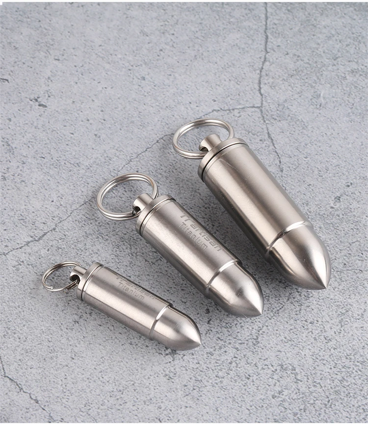 1PC. Titanium Waterproof Medicine Pill Bottles Necklace Pendants Perfume Bottles Box
