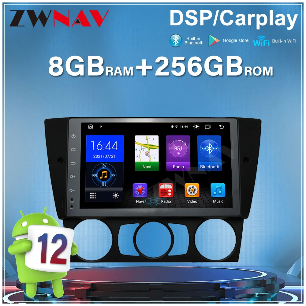 

8-ядерный 9-дюймовый автомобильный радиоприемник для BMW E90 с Android 12, сенсорным экраном, ручным управлением кондиционером, GPS-навигацией, беспроводным CarPlay, стереосистемой и мультимедийным плеером