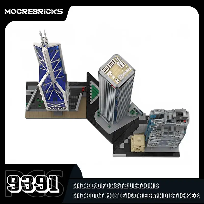 Hot Selling Central Hong Kong Model Technology Bricks City Center Scenery Building Blocks Architecture Toy Set Kids Puzzle Gift
