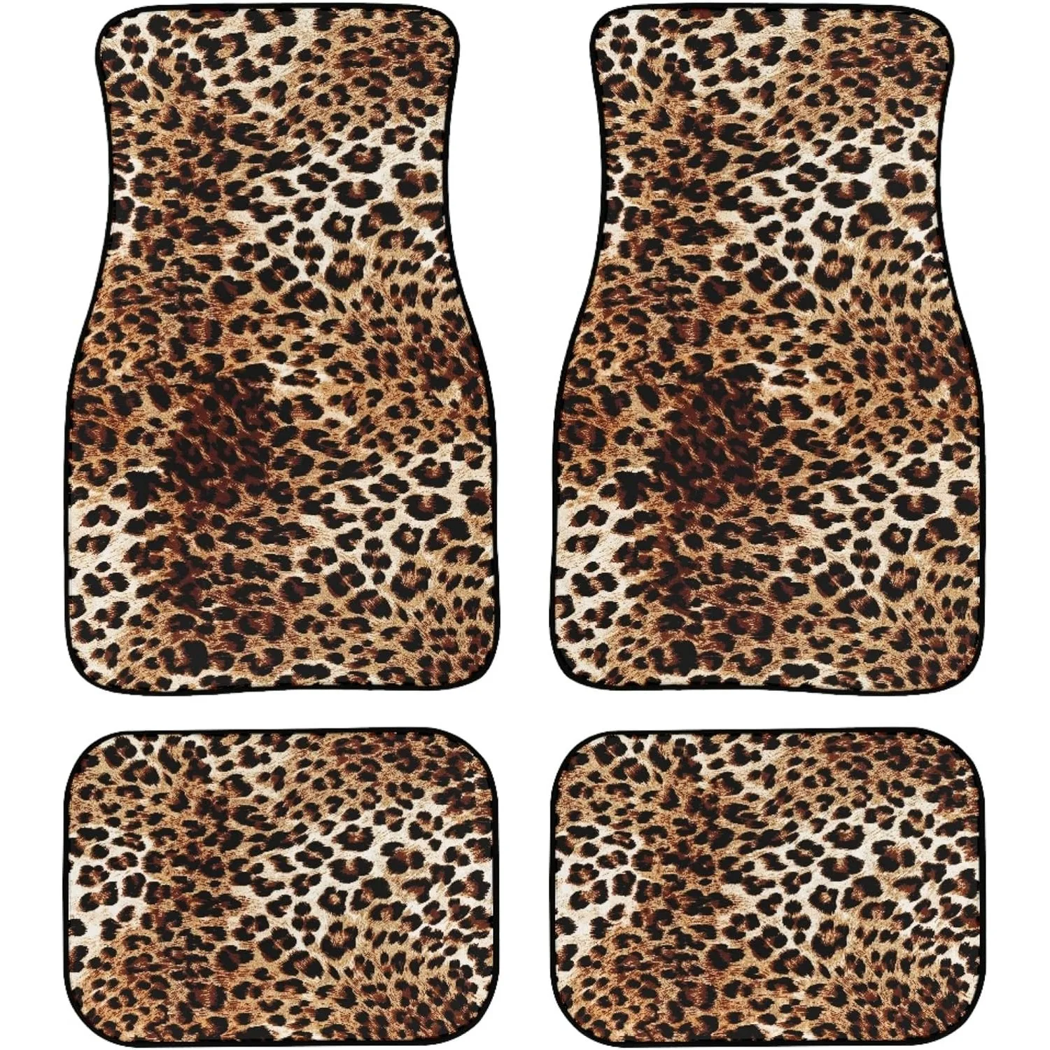 Universal Car Floor Mats Featuring A Brown Leopard Print, Designed With An Abstract Cheetah Pattern That Mimics Wild Animal Skin