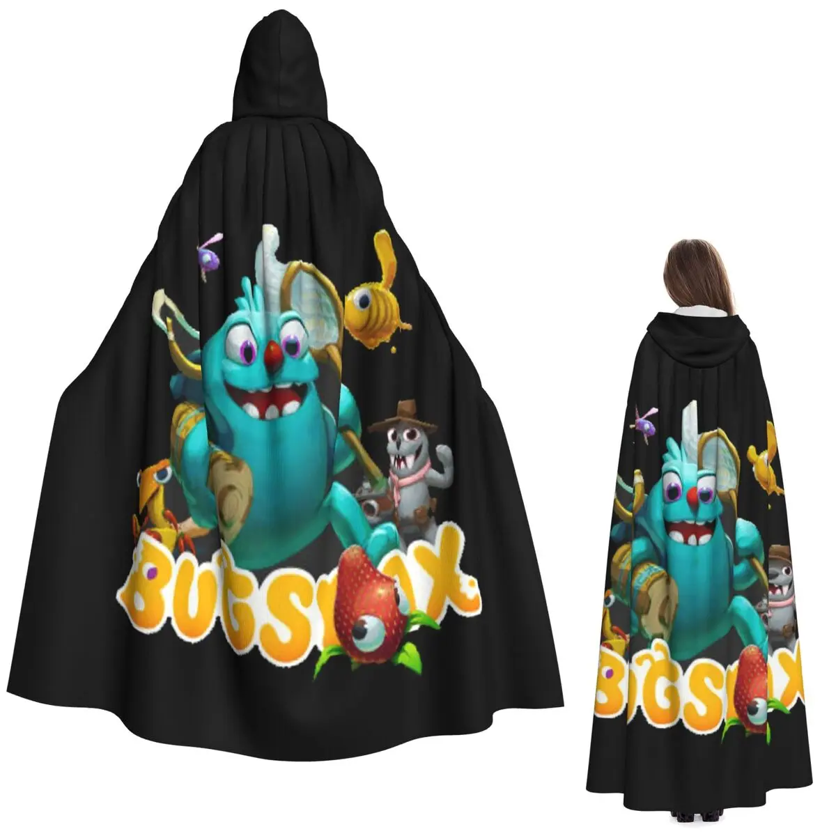 

Bugsnax Long Hooded Cloak Witch Medieval Costume Cosplay Cape HalloweenCoat Adult Unisex