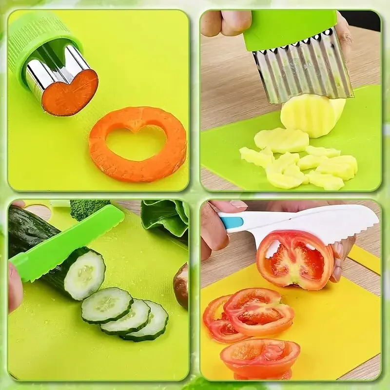 Set di coltelli da cucina per bambini coltello per bambini coltelli da frutta in plastica per bambini utensili per pelapatate fai da te accessori da