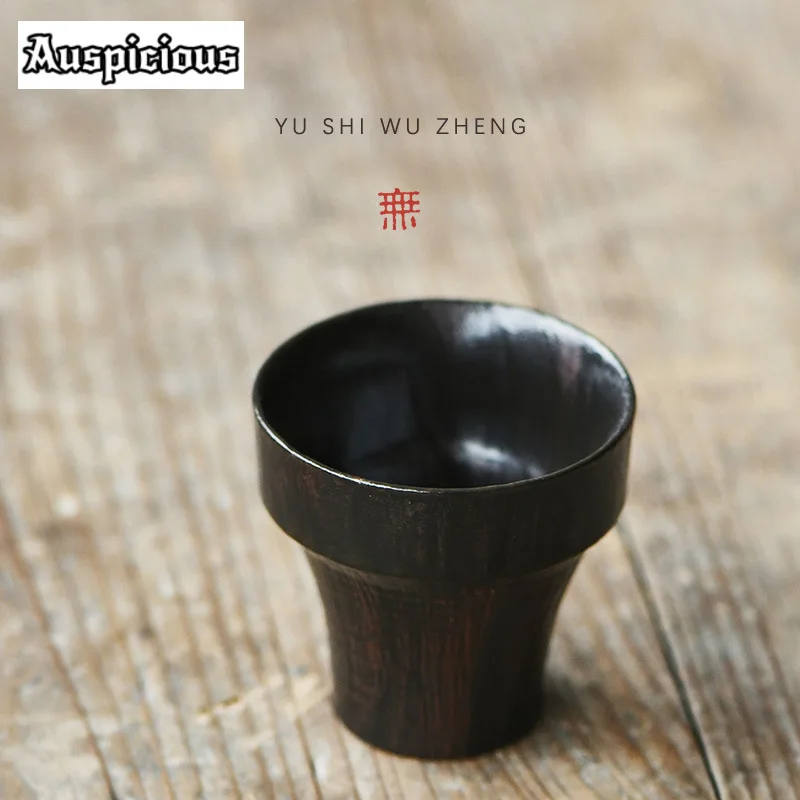 2pc/set 40ml Wabi-sabi Style Stoneware Tea Cup Creative Flower Master Cup Handmade Ceramic Tasting Cup Sake Cup Kung Fu Tea Set