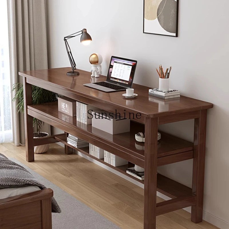 Solid wood strip 1.6/1 double, home against the wall narrow office, computer, bedroom writing desk