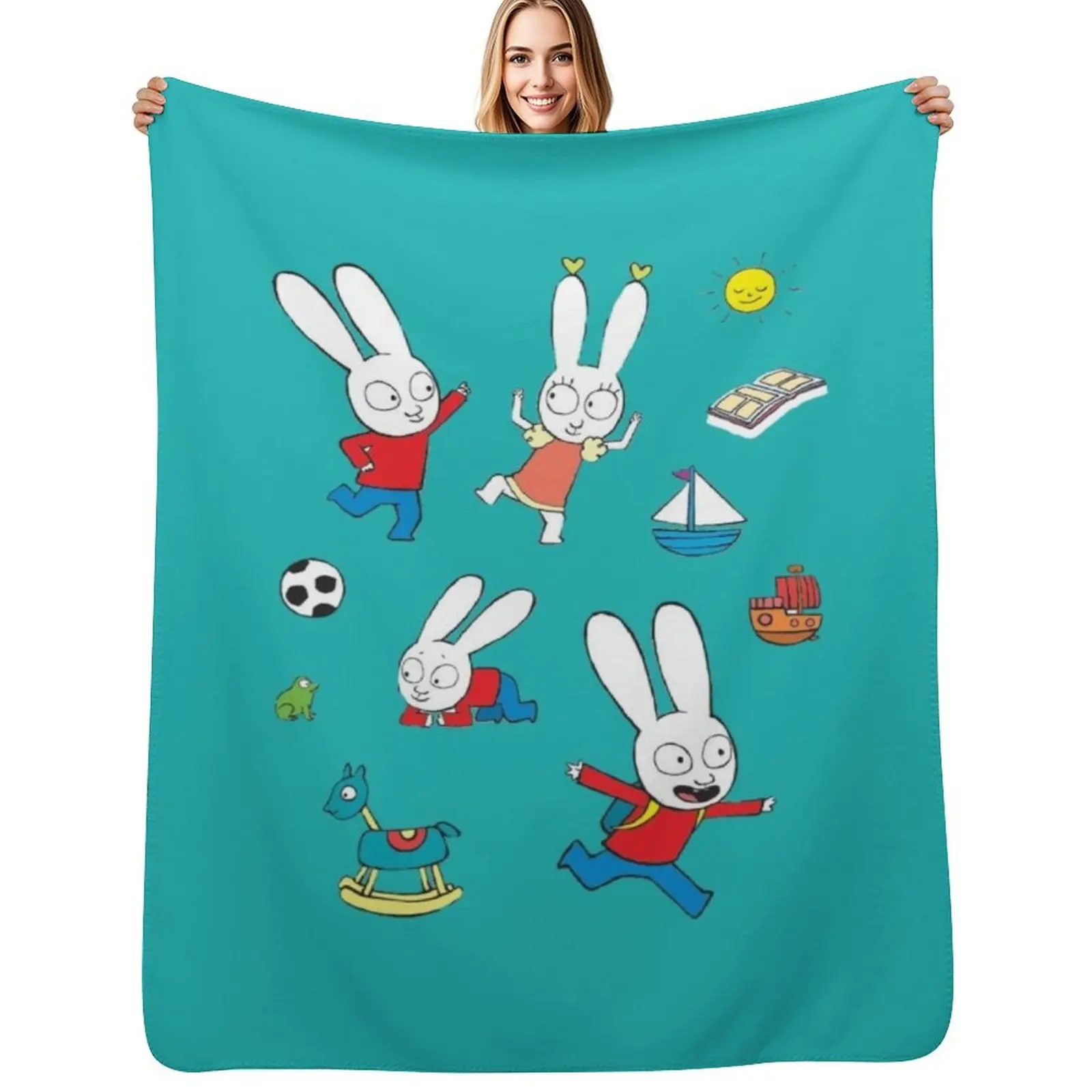 cool simon super rabbit Throw Blanket Plush Fuzzy Cozy Blanket for Couch Sofa