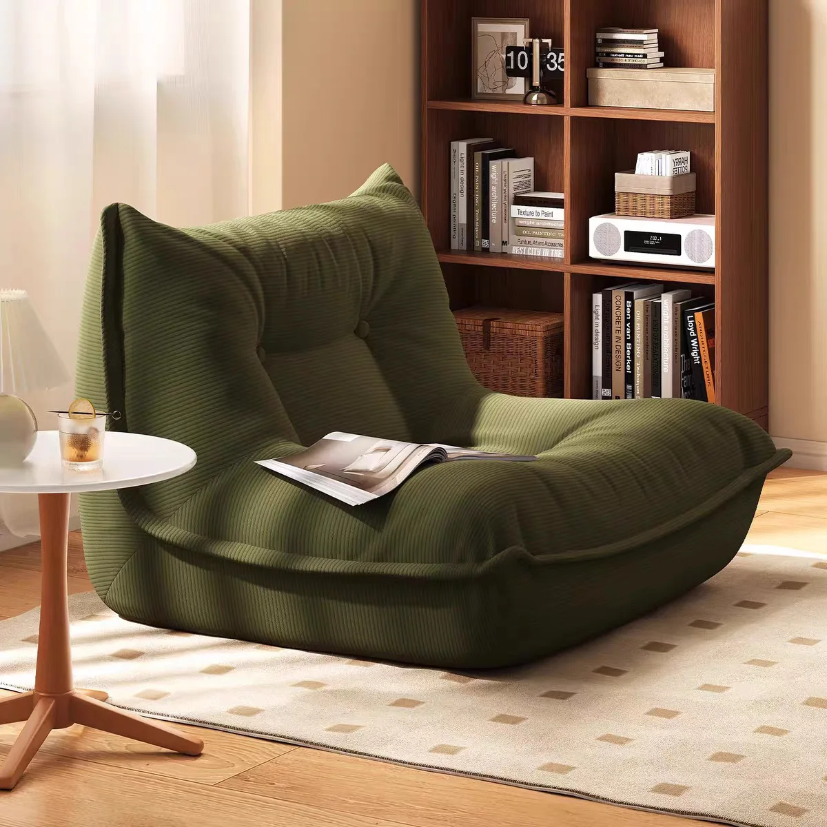 

Living Room Vacuum Compression Full Sponge Simple Fabric Lazy Sofa Bedroom High Value Single Leisure Integrated Sofa