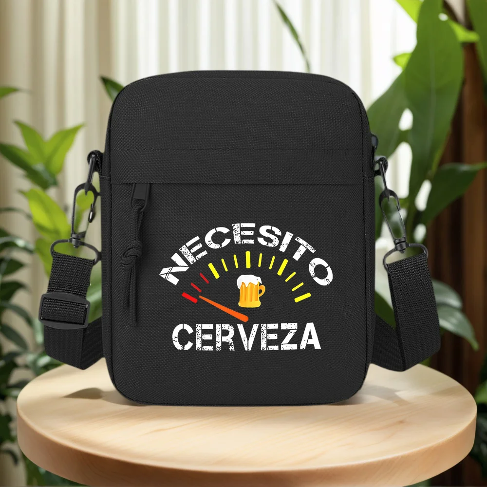 Beer need gauge design Men Crossbody Bag Single Shoulder Women Cartoon Anime Film Printing Design Unisex