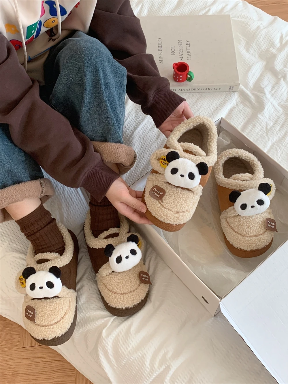 Women Home Slippers Creative Parent-child Boys' Girls' Baby Slipper Cotton Shoes Cute Panda Winter Outwear Shoes