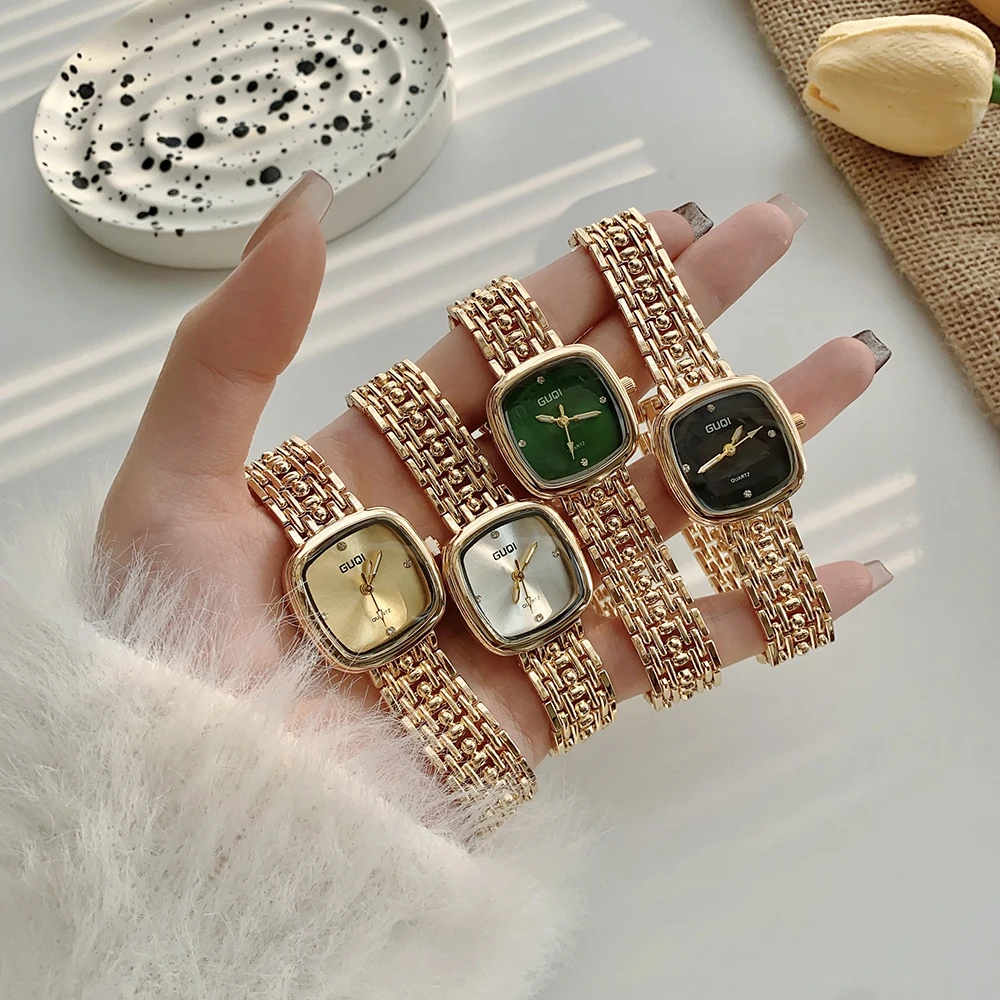 Women’s Gold Quartz Watch Updated Small Luxury Wristwatch with Stylish Casual Bracelet Small Gold Watches for Women view 2