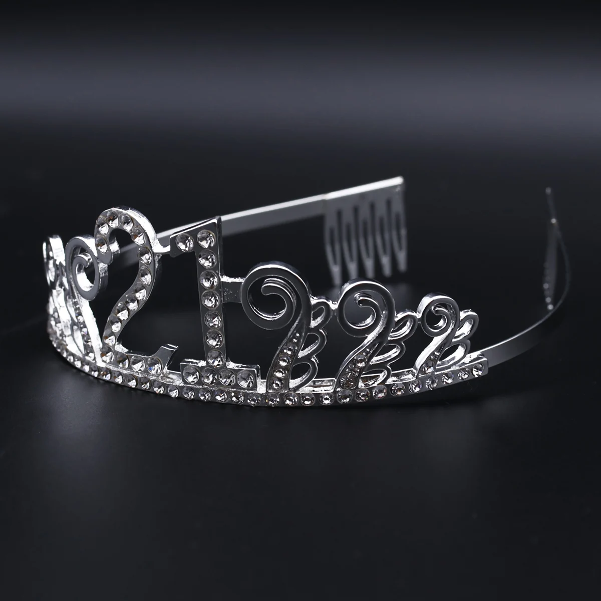

Crystal Tiara Rhinestone Crown Birthday Queen Headgear Hair Comb Prom Party Accessory Gift Elegant Hairstyle Tool