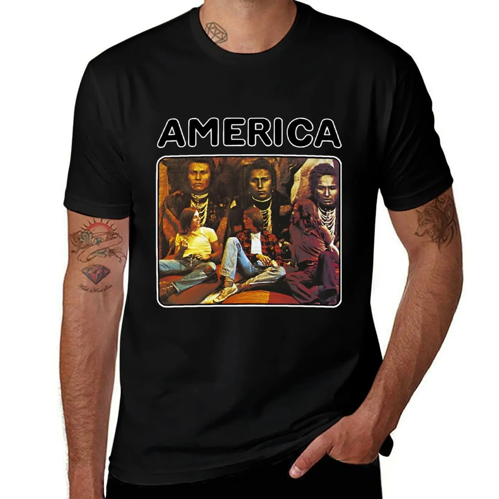 

Retro america band rock gift for fans T-Shirt graphic t shirts Short sleeve tee street wear men t shirts