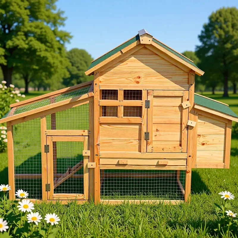 All Season Poultry Coop Indoor Outdoor Chicken Duck Cage Anti Predator Nest Box for Small Pets Farm Breeding