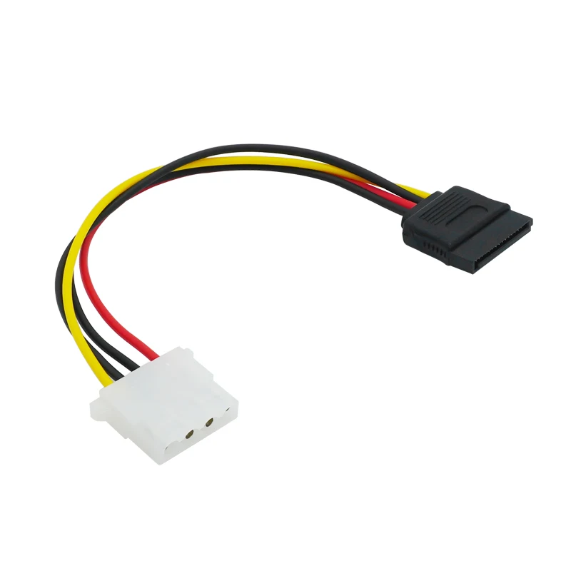 Extensor de potencia de disco duro SATA Lingable, cable de extensión de 15 pines hembra a Molex 4P hembra, para HDD, SSD, Cables de alimentación de 20CM