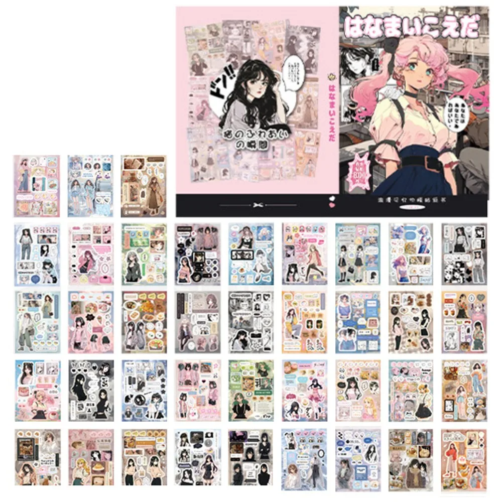 

45 листов Y2K стиль японские наклейки в стиле комиксов неповторный уникальный дизайн ретро декоративные наклейки водостойкий декор «сделай сам»