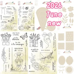 2026 June new Nostalgie heureuse Metal Cut dies and Stamps for DIY Scrapbooking Photo Album Embossing Decorative Paper Cards