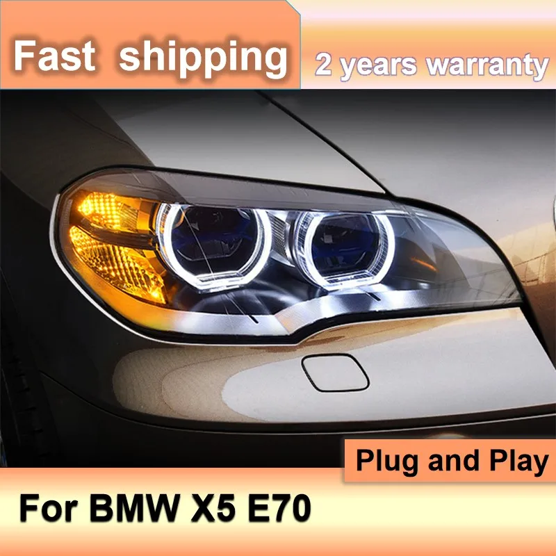 Car Accessories for BMW X5 Head Lights 2007-2014 X5 E70 Headlight DRL Turn Signal High Beam Projector Lens