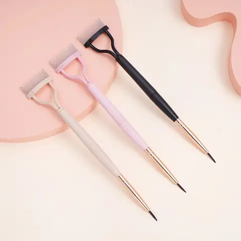 Portable Eyelashs Brush Comb Eyelash Separator Teeth Foldable Eye lash Curler Beauty Makeup Stainless Mascara Curl Make up Tool