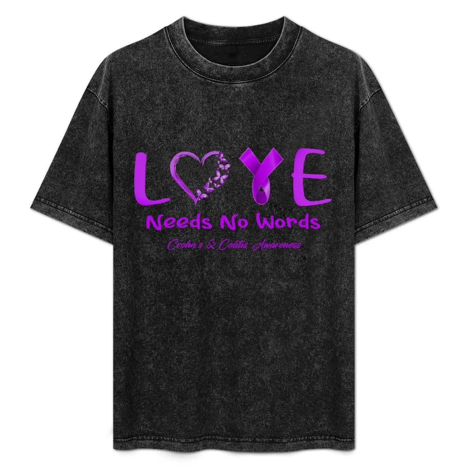 

Crohn's & Colitis Awareness - Love Needs No Words - Support Crohn's & Colitis Gifts T-Shirt Holiday Simple Tee Shirt