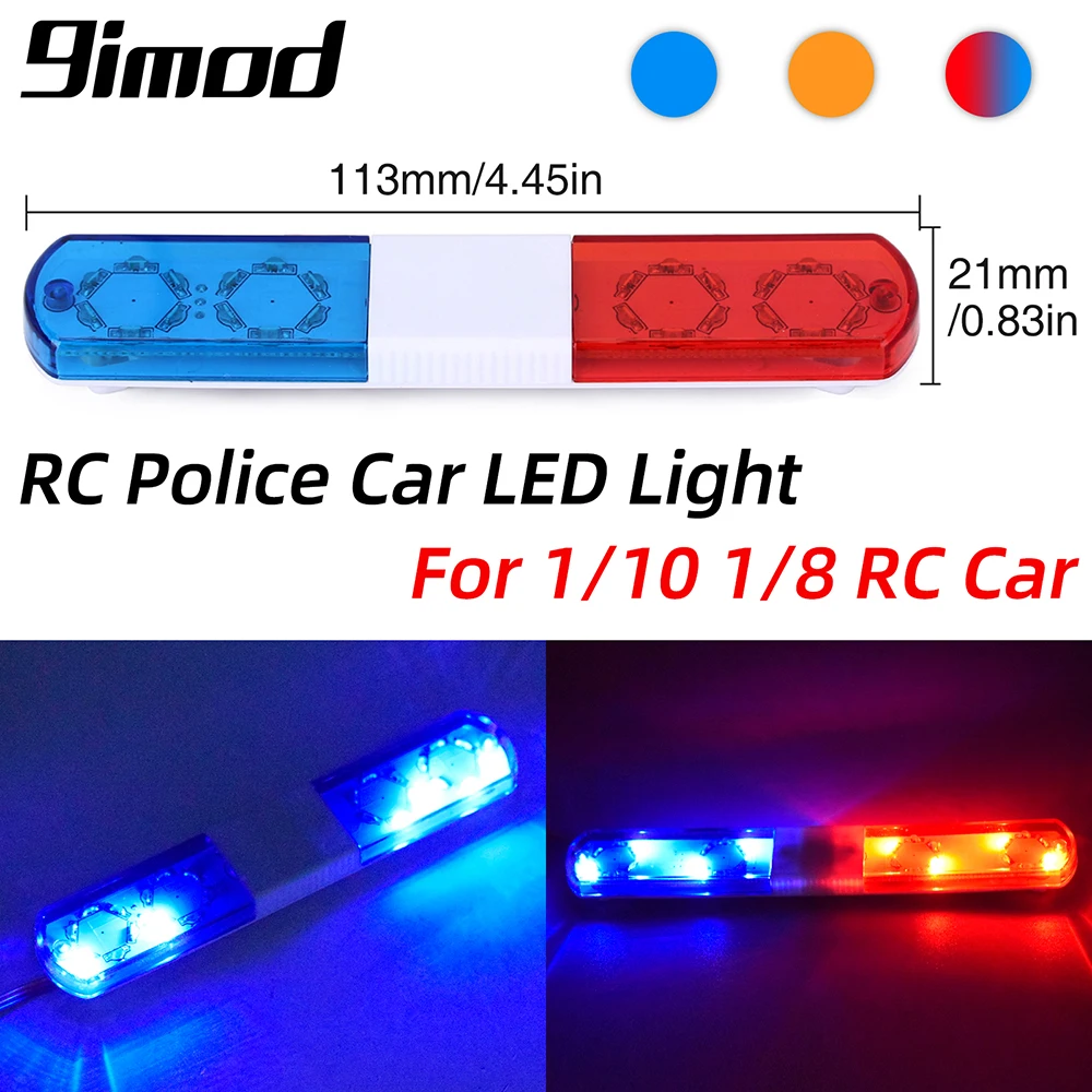 Multi-function Flashing LED Police Alarming Light for 1/10 1/8 HSP Kyosho Traxxas RC Car