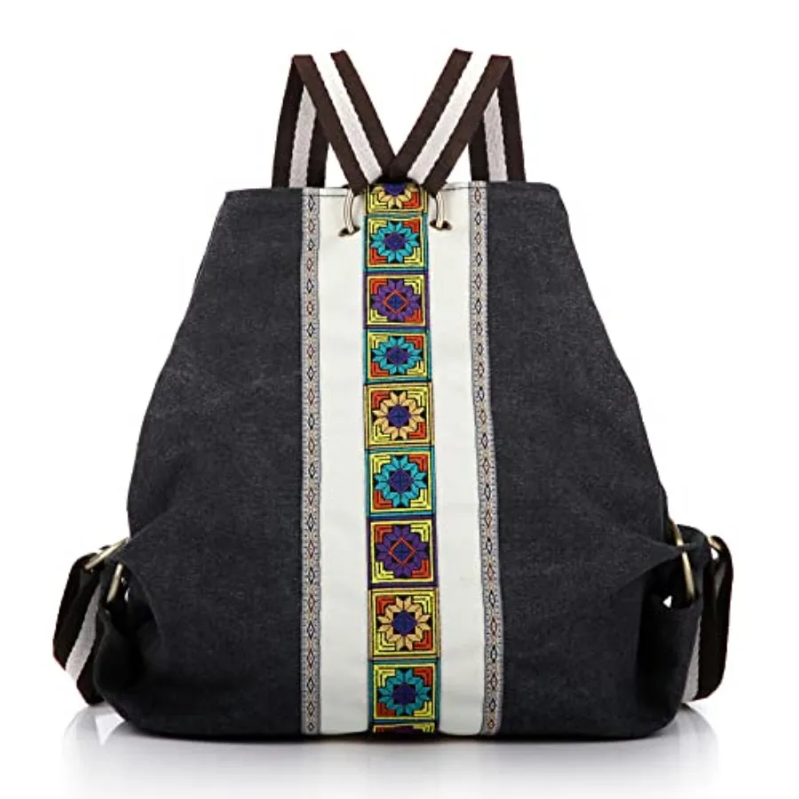 

Women Canvas Backpack Daypack Casual Shoulder Bag, Vintage Heavy-duty Anti-theft Travel Backpack