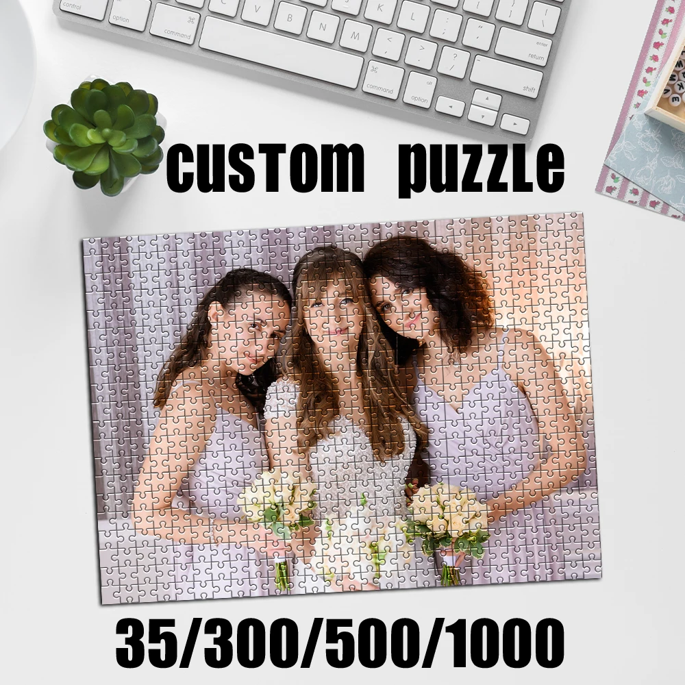 Home Decor Pt - 35/300/500/1000pcs Personalized Custom Photo Puzzle wedding