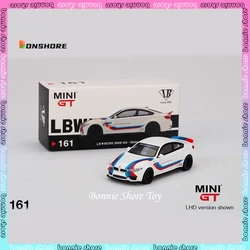 MINI GT161 car model 1/64 LBWORKS BMW M4 White W/ M Stripe alloy cars model room ornament boy collection birthday toys gift