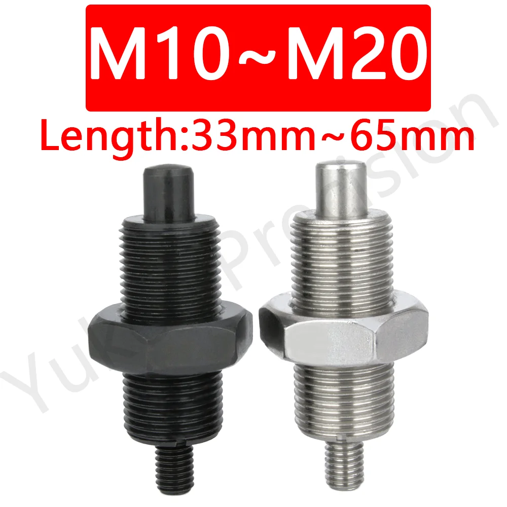 QX222 Factory Supply Retractable Index Plunger Carbon Steel/Stainless Steel M10/M12/M16/M20 Locating Pin With Nut