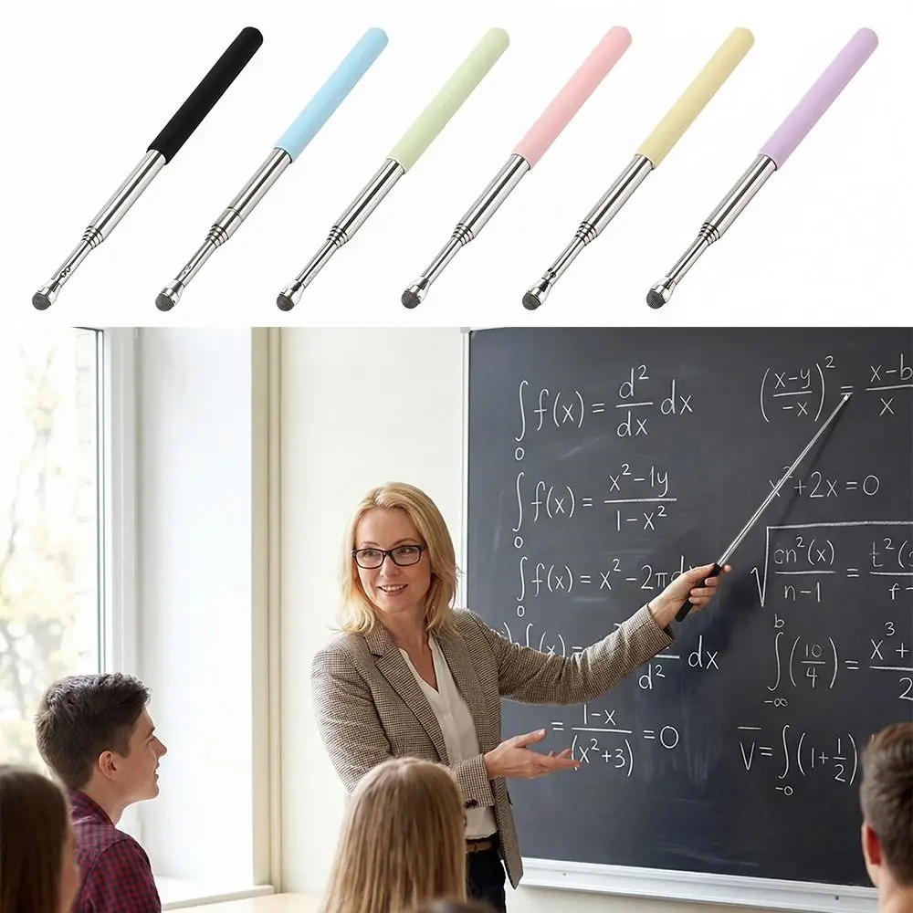 Stylet de haute qualité de 66 cm, rétractable en cinq sections, bâtonnets d'enseignement, couleur macaron, stylet tactile pour étudiants