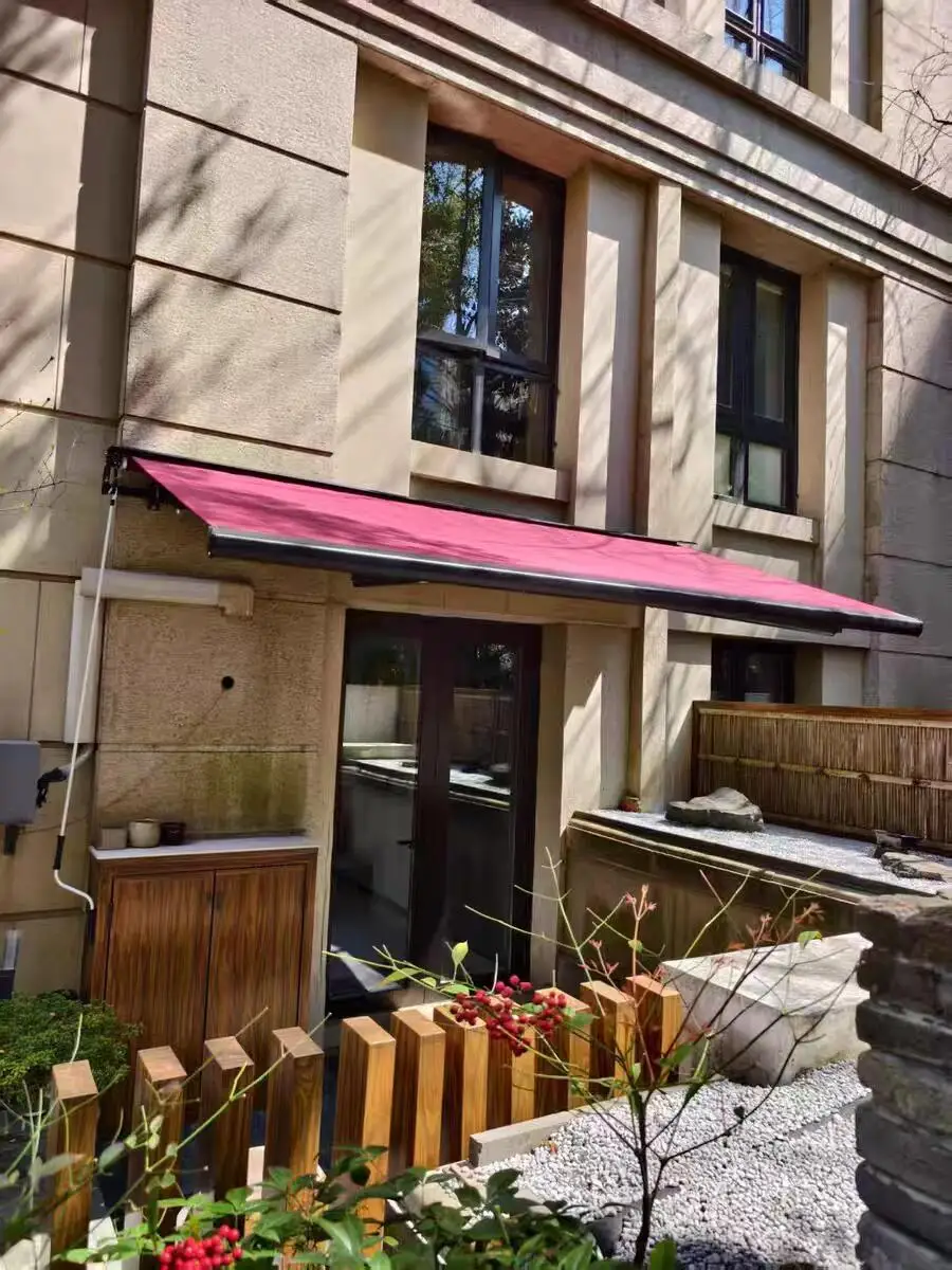 Full Box Awning Outdoor Smart Motorized Foldable Awning Shade Retractable Patio Garden Pergola Awning