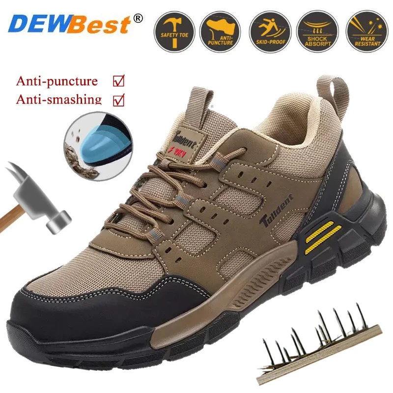 Men's Impact-Resistant and Puncture-Resistant Work Boots; Durable Safety Construction Site Electrician's Insulated Shoes