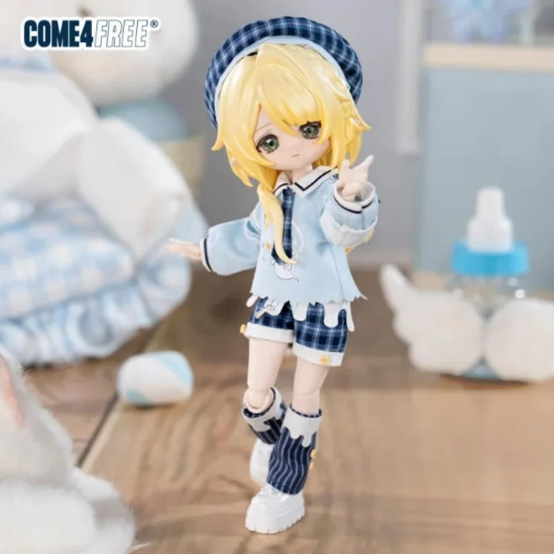 New Come4free Bonnie 1/12 Bjd Doll Clothes Light Blue Tracksuit With A Hood Decorations Authentic In Stock