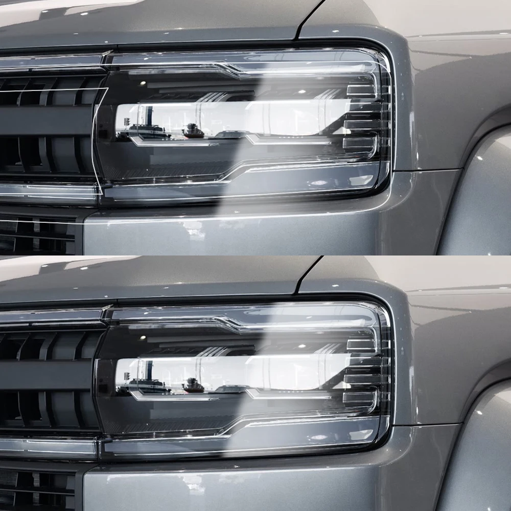 For Denza B5 2024-2026 Smoke Black Pre Cut Car Headlight Protective Film Anti-Scratch High-Gloss Vinyl Wrap Film Car Accessories