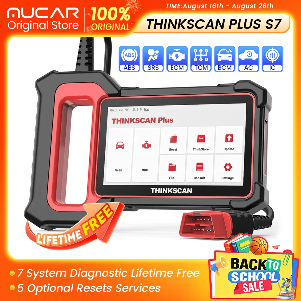 THINKCAR Thinkscan Plus S7 Car Diagnostic Tools 7 Systems Obd2 Scanner 5 Resets Automotivo Scanner Code Reader Wifi Free Update
