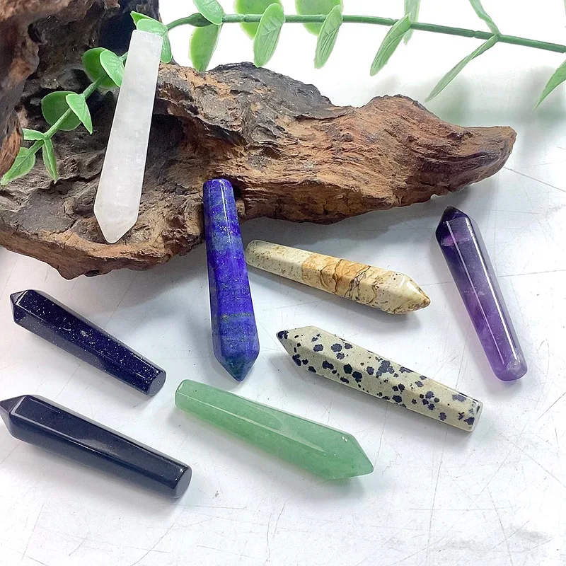 Bâton de cristal hexagonal naturel à pointe unique 10x50mm, 1 pièce, obélisque de guérison des chakras, bâton de gemme, décoration de méditation Reiki, pierre de guérison en cristal