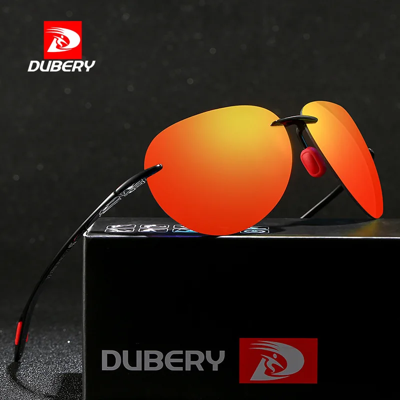 DUBERY New Sunglasses Sports Driving Sunglasses Frameless Toad Glasses Sunglasses Fishing Sun Glasses For Men Sun Glass Clip