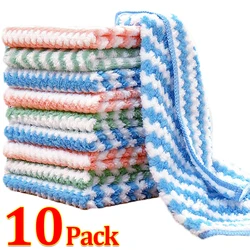 Super Absorbent Dishcloths Soft Coral Fleece Scouring Pads Washing Rags Towels Home Kitchen Cloth Wet and Dry Cleaning Cloths