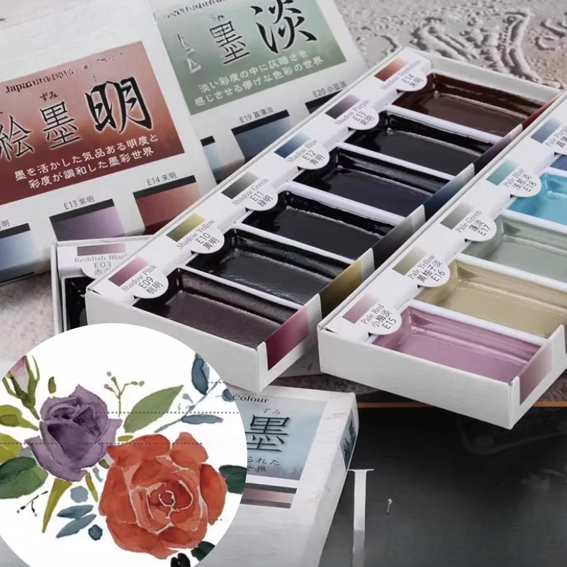 6-color Solid Watercolor Paint Set Art Students' DIY Painting Graffiti Coloring Outdoor Sketching Portable Solid Watercolor Set