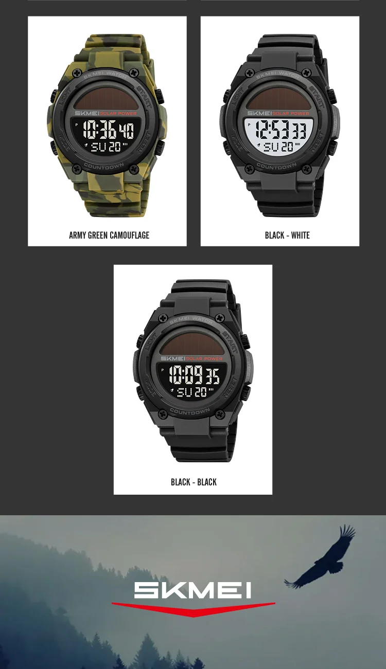 Skmei 2712 Men's Solar-Powered Digital Sports Watch